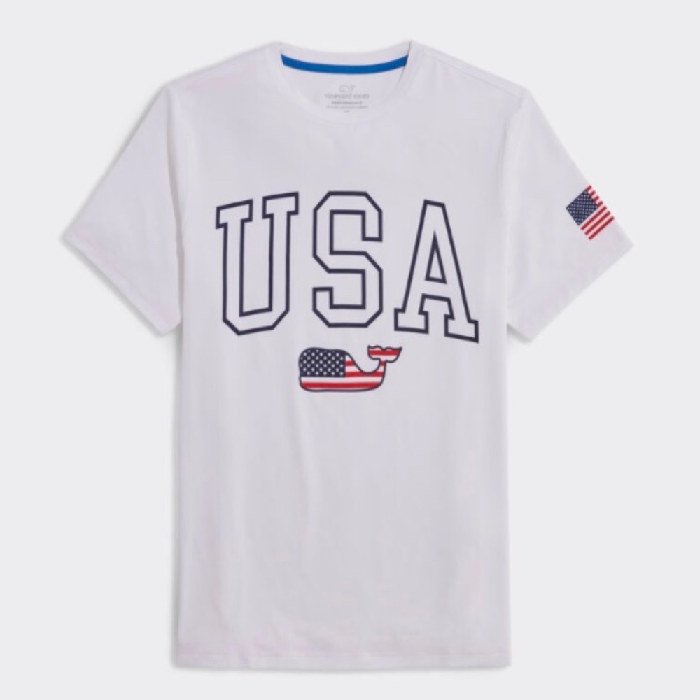 Vineyard Vines USA Whale Short-Sleeve  Performance Tee size Small NWT with tag